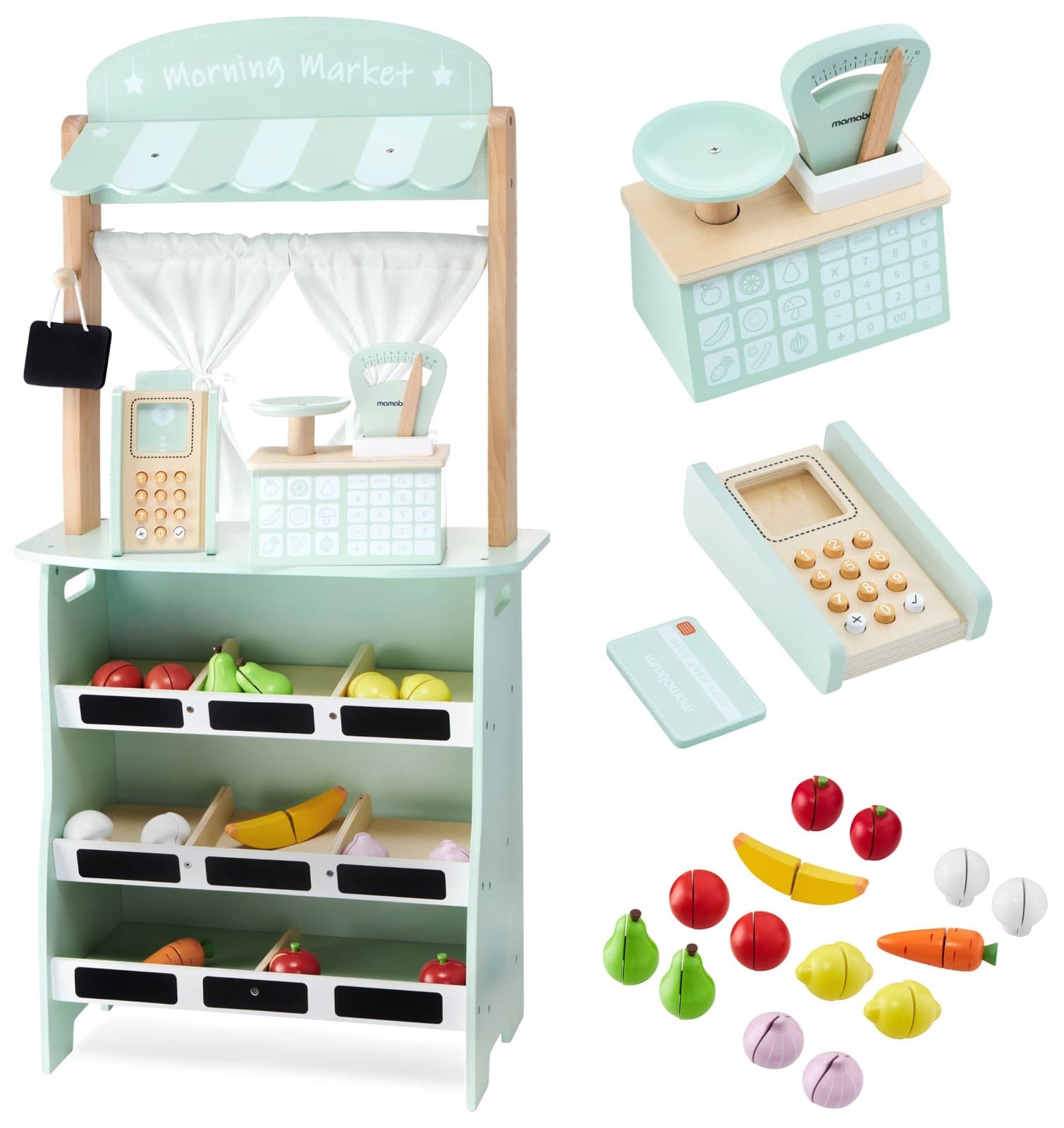 Wooden Pretend Grocery Store| Large Wooden Market Stall Reversible