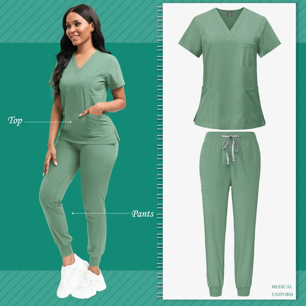 Scrubs Women Beauty SPA Uniform Pet Clinic Store Veterinary Dentistry Work Cloth