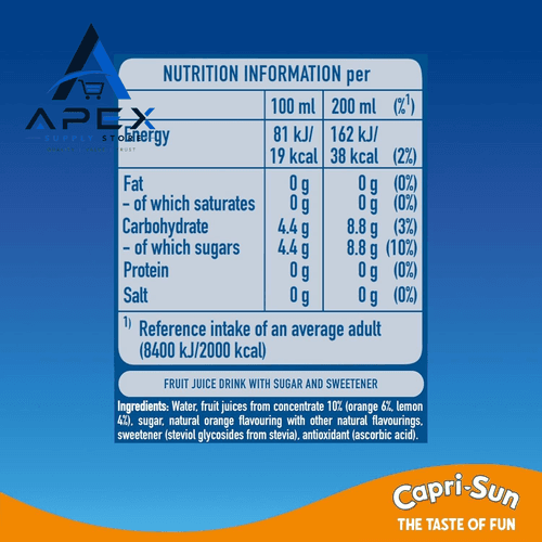 Capri-Sun Orange Kids' Juice Drink (8 x 200ml) Made with 200 ml (Pack of 8) view 2