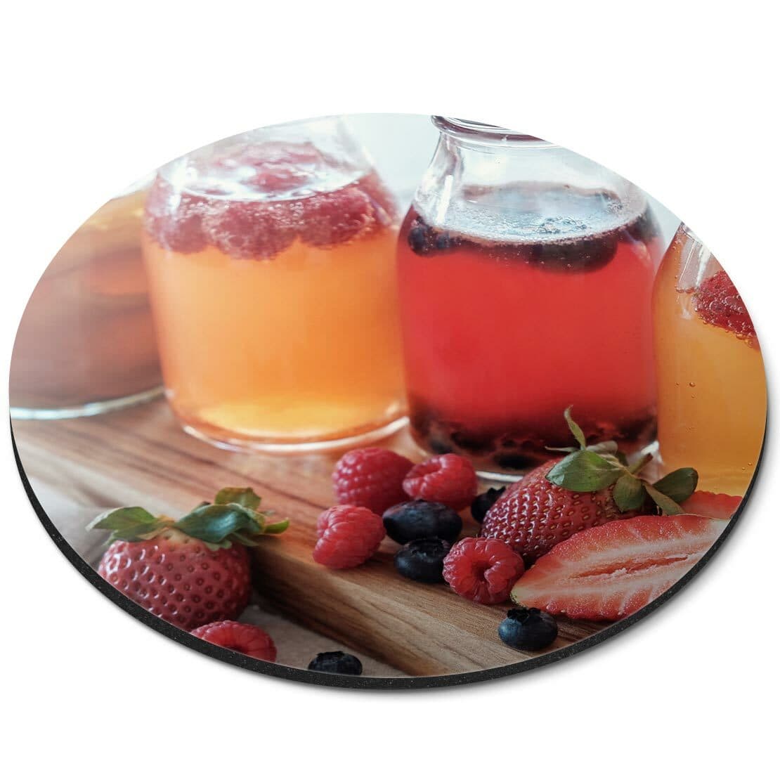 Round Mouse Mat  - Kombucha Fermented Fruit Tea Keto  #45484