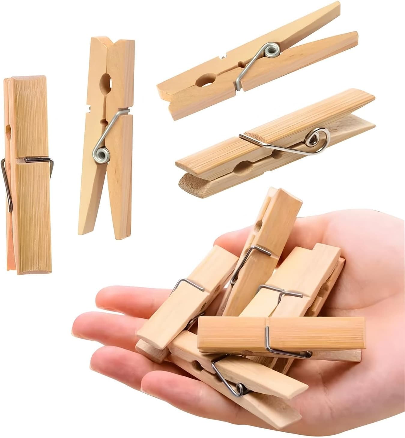 Clothes Pegs Pack of 80 For Washing Line| Spring Washing Line Pegs with Metal S