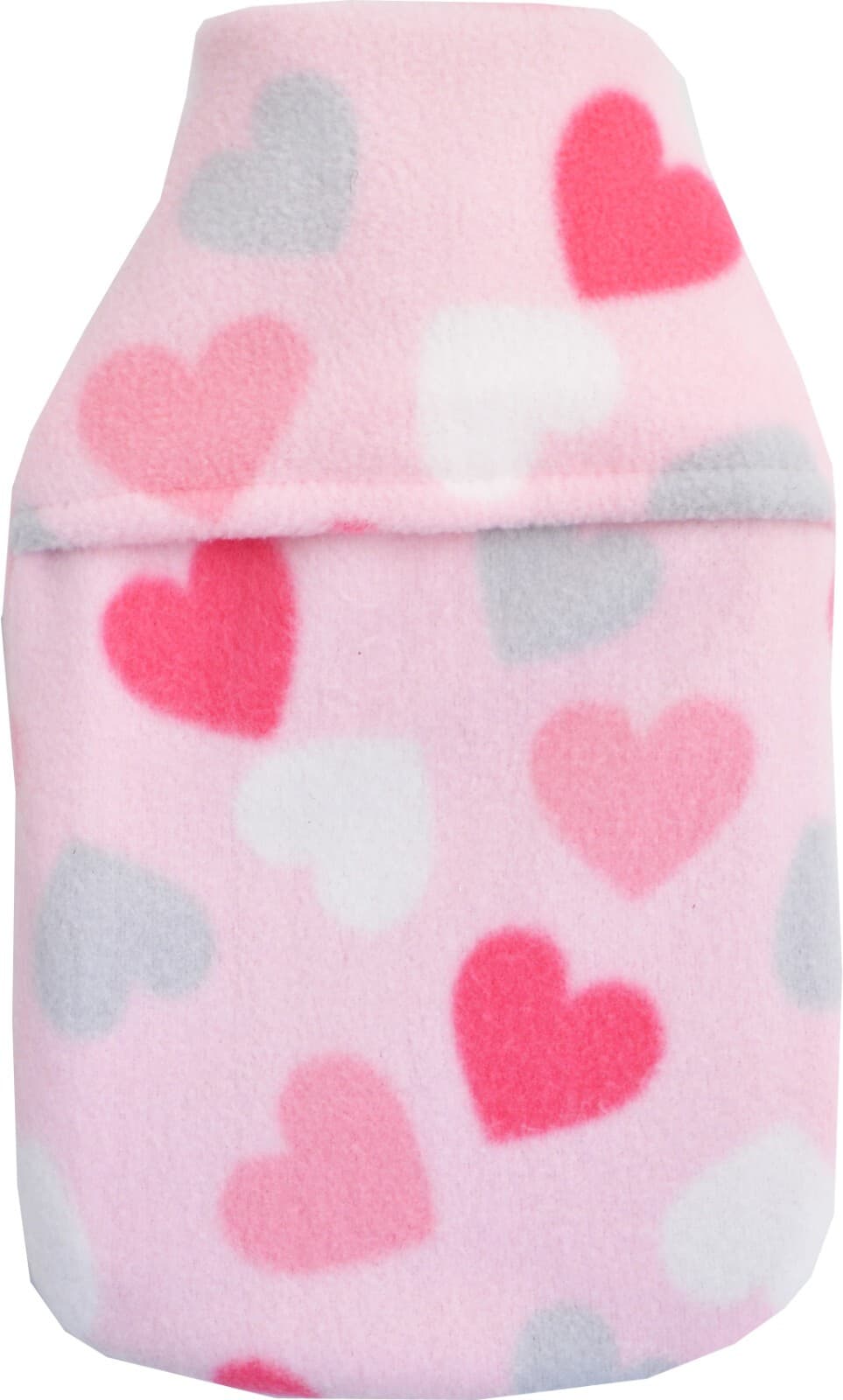 Vagabond Pink Hearts Cosy Fleece Hot Water Bottle: 3 size options - 0.5L| 1L| 2L