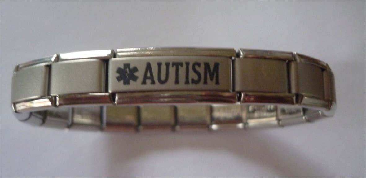 Italian Charms AUTISM  Medical Alert Bracelet