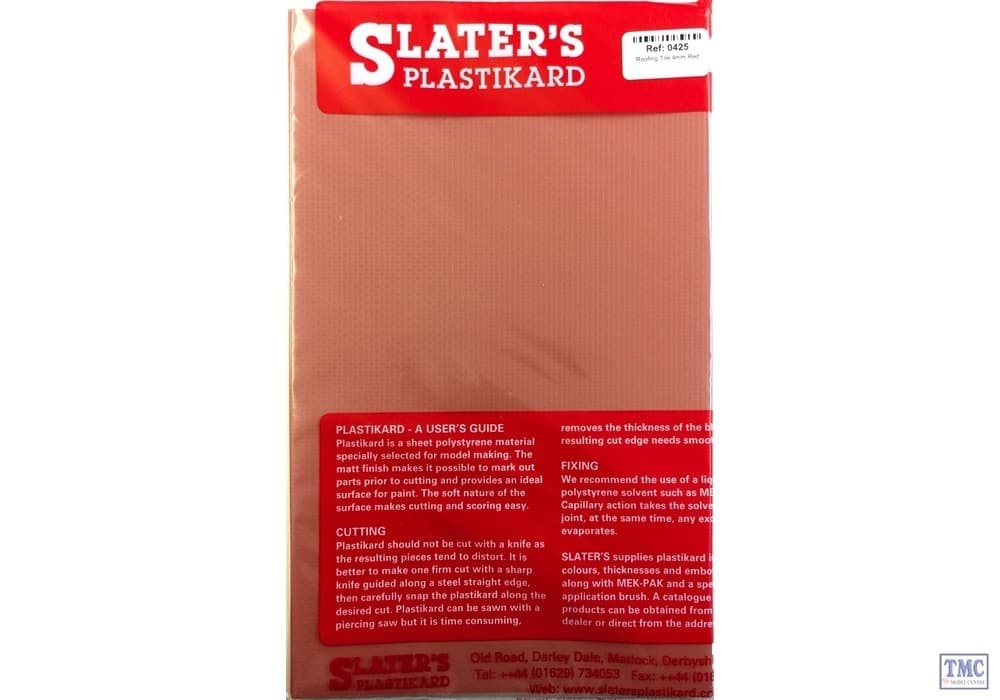 0425 Slaters 4mm Roofing Tile Red 300mm x 174mm Plastikard