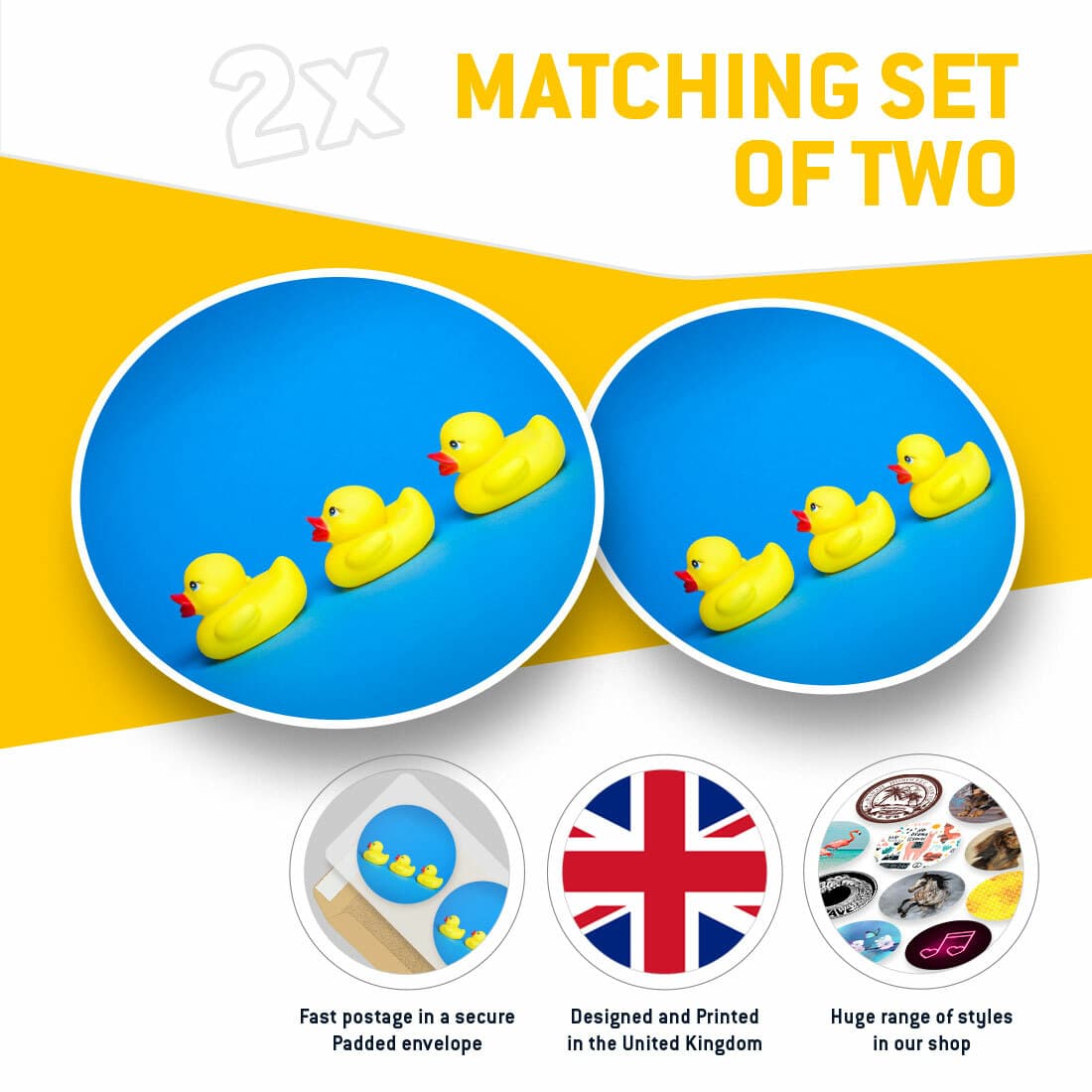 2 x Vinyl Stickers 7.5cm - Bath Toy Yellow Duckling Duck Kids Cool Gift #16798 view 2