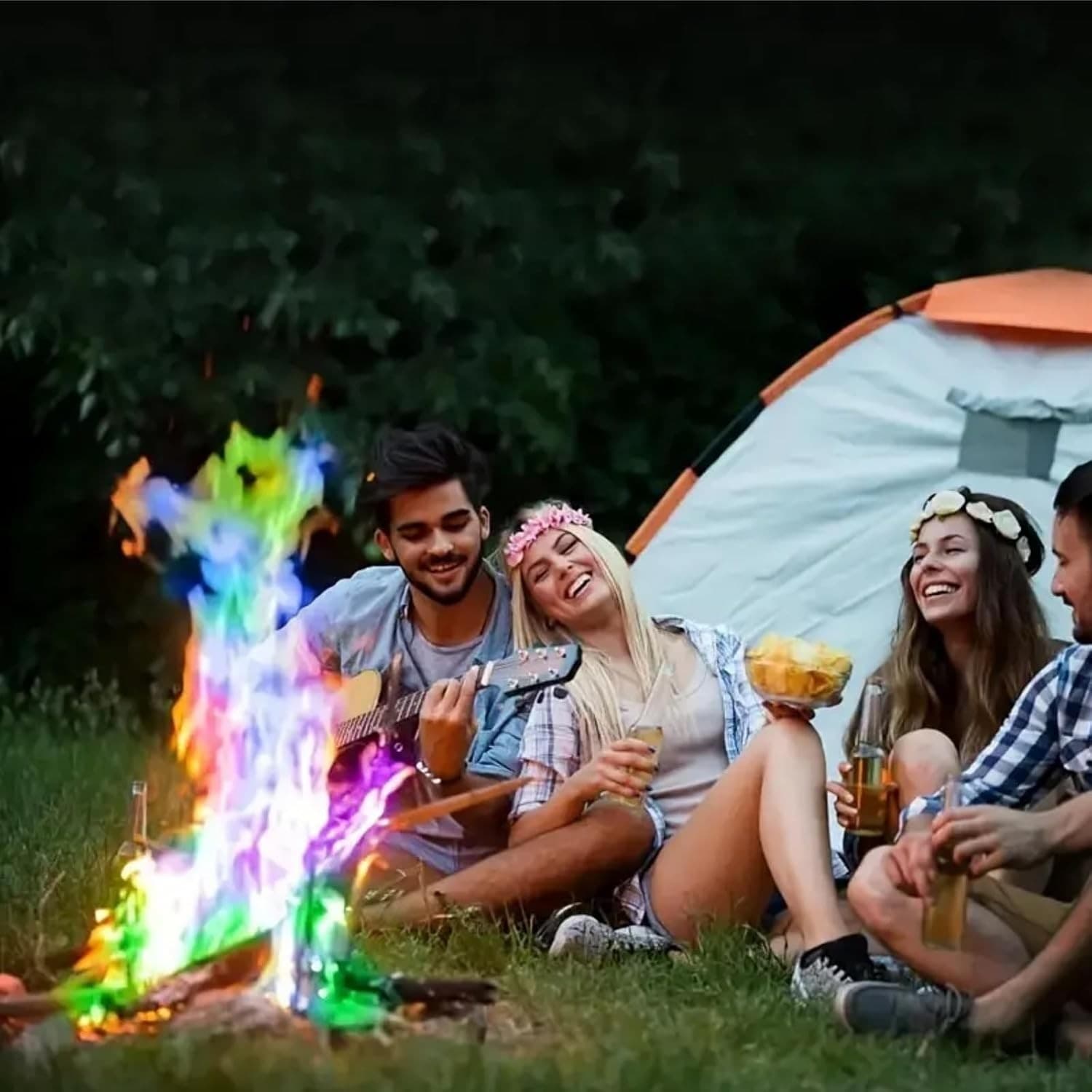 5PCS Magical Flames,Colour Changing Fire Powder,Campfire Co-lor Chang-ing Powde view 2