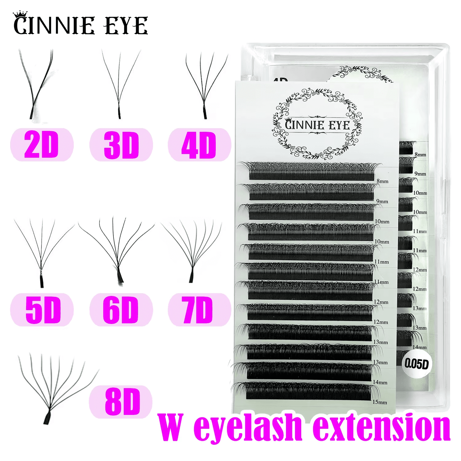 5W 8W Eyelash Extension 3D W Shape Natural Hair Lash Cilios 5D 4W 6W 7W False Ey