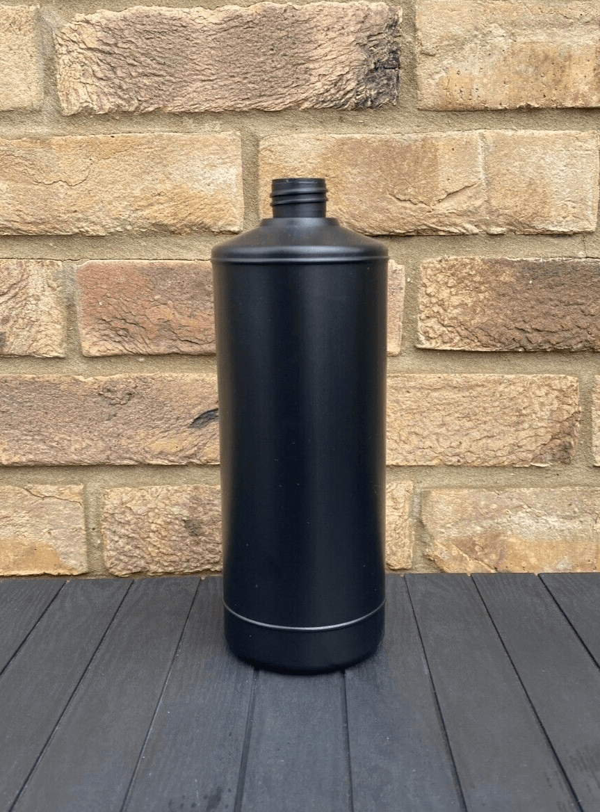 HDPE Cylindrical black bottles 28/410  - 1Lt - Black  - Pack of 98 bottles