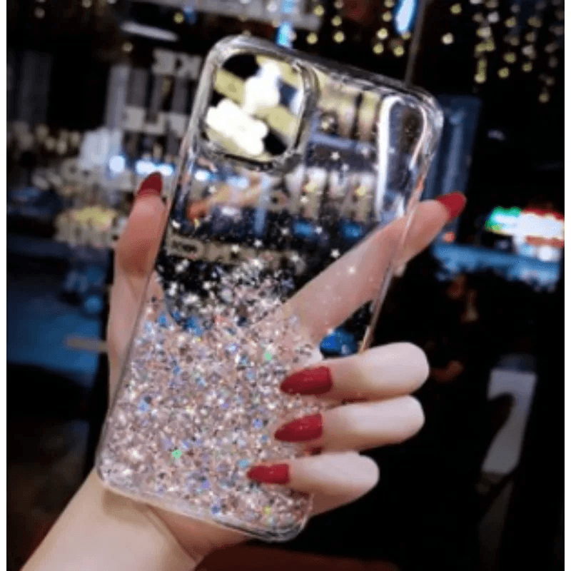 Clear Glitter Phone Case for iPhone 11-16 Pro Max Plus XR XS Soft TPU Cover