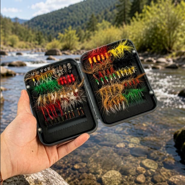 100pcs Dry/Wet Nymph Ribbon Fly Insect Flying Insects Fly Fishing Bait Kit Fly view 2