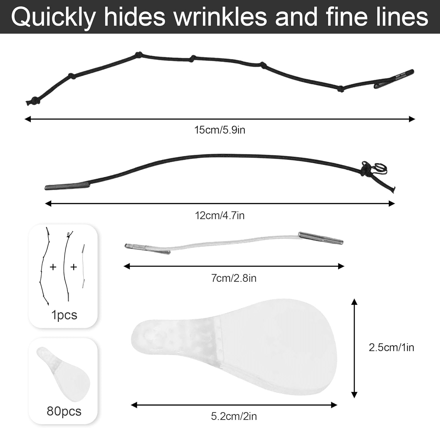 80PCS Face Lift Tape Invisible Waterproof Face Tape with 3 Fixed Ropes Face Tape view 2