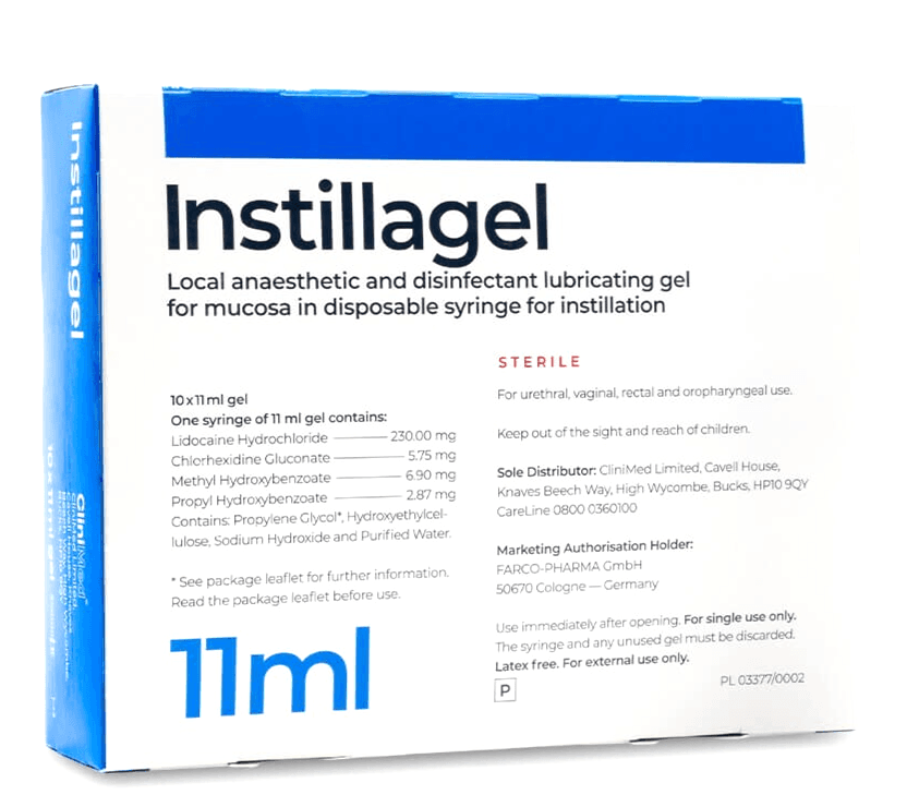 Instillagel Anaesthetic| Antiseptic and Disinfectant Lubricating Gel - 10 x 11ml
