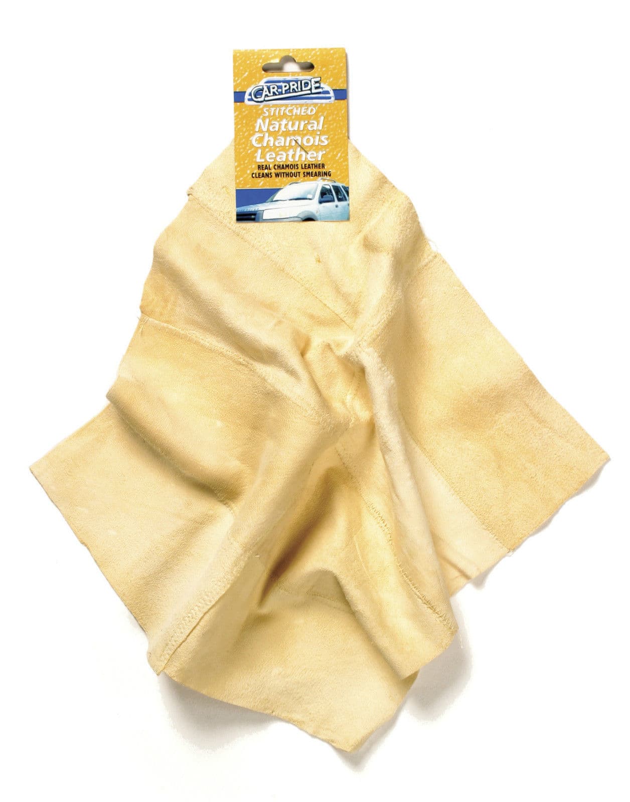 Carpride Stitched Natural Chamois Chammy Leather Drying Cloth Cleaning 30 x 30cm