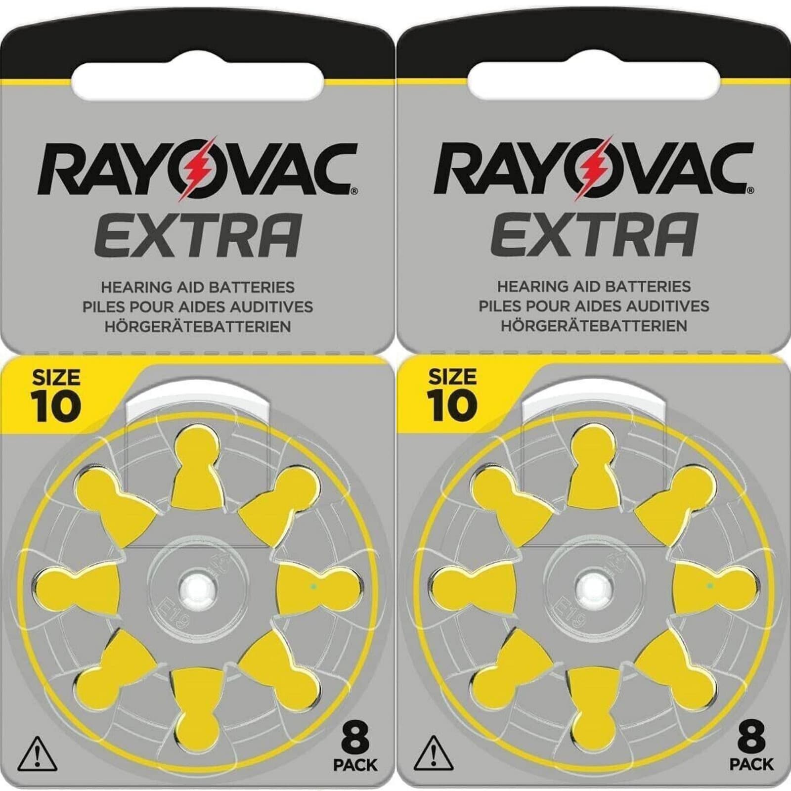 16 x Rayovac AC10 ZA10 YELLOW Hearing Aid Batteries 10 10au PR70 V10 DA230