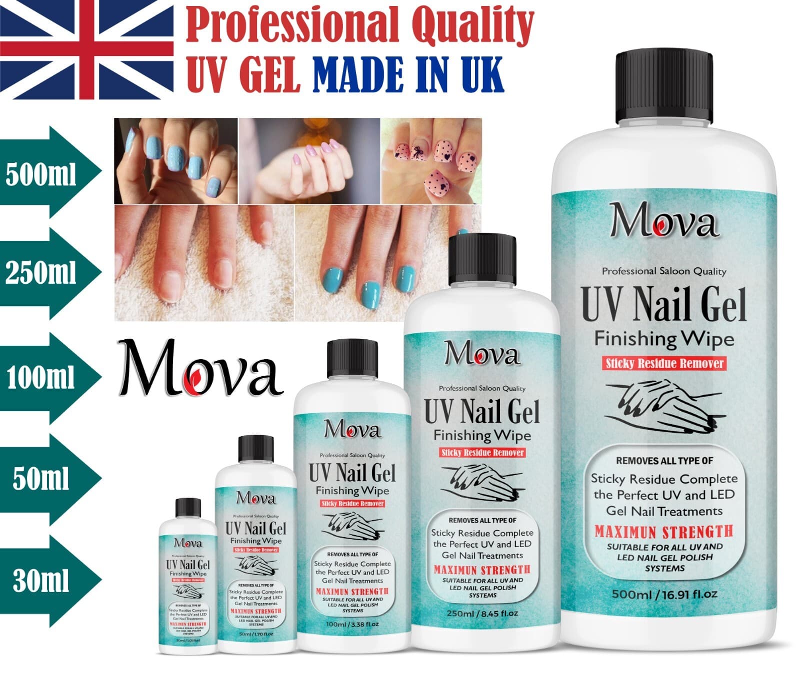 UV Nail Gel Finishing Wipe Sticky Residue Remover Fast Delivery UK