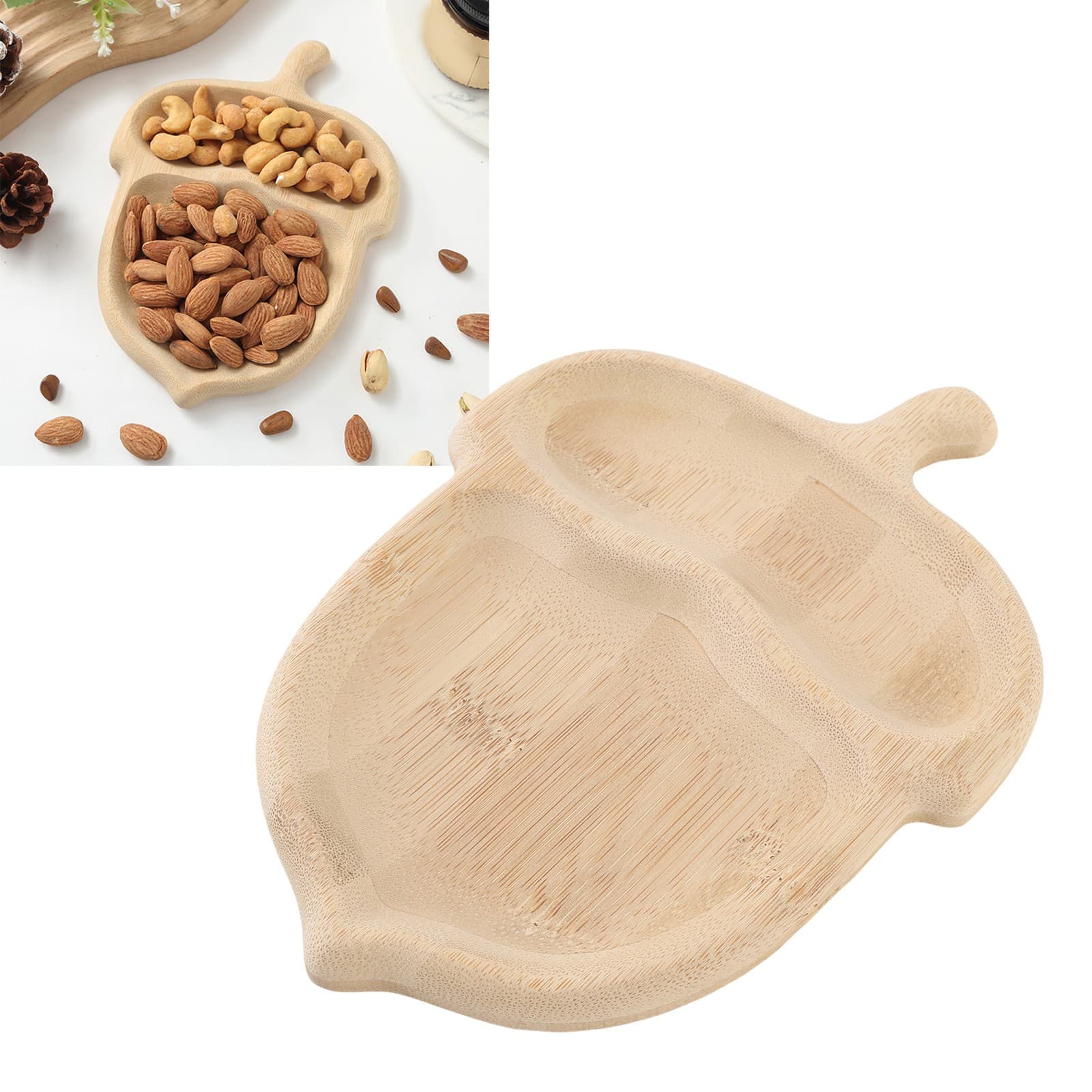 Wooden Pinecone Shape Food Tray For Snacks Appetizers Dessert Wood Serve Platter