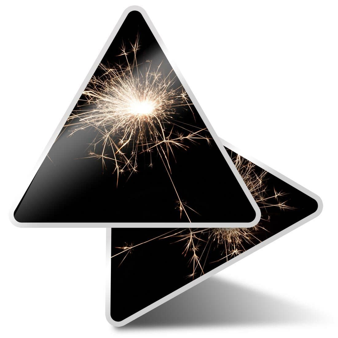 2 x Triangle Stickers  7.5cm - Sparkler Sparks Firework  #2164