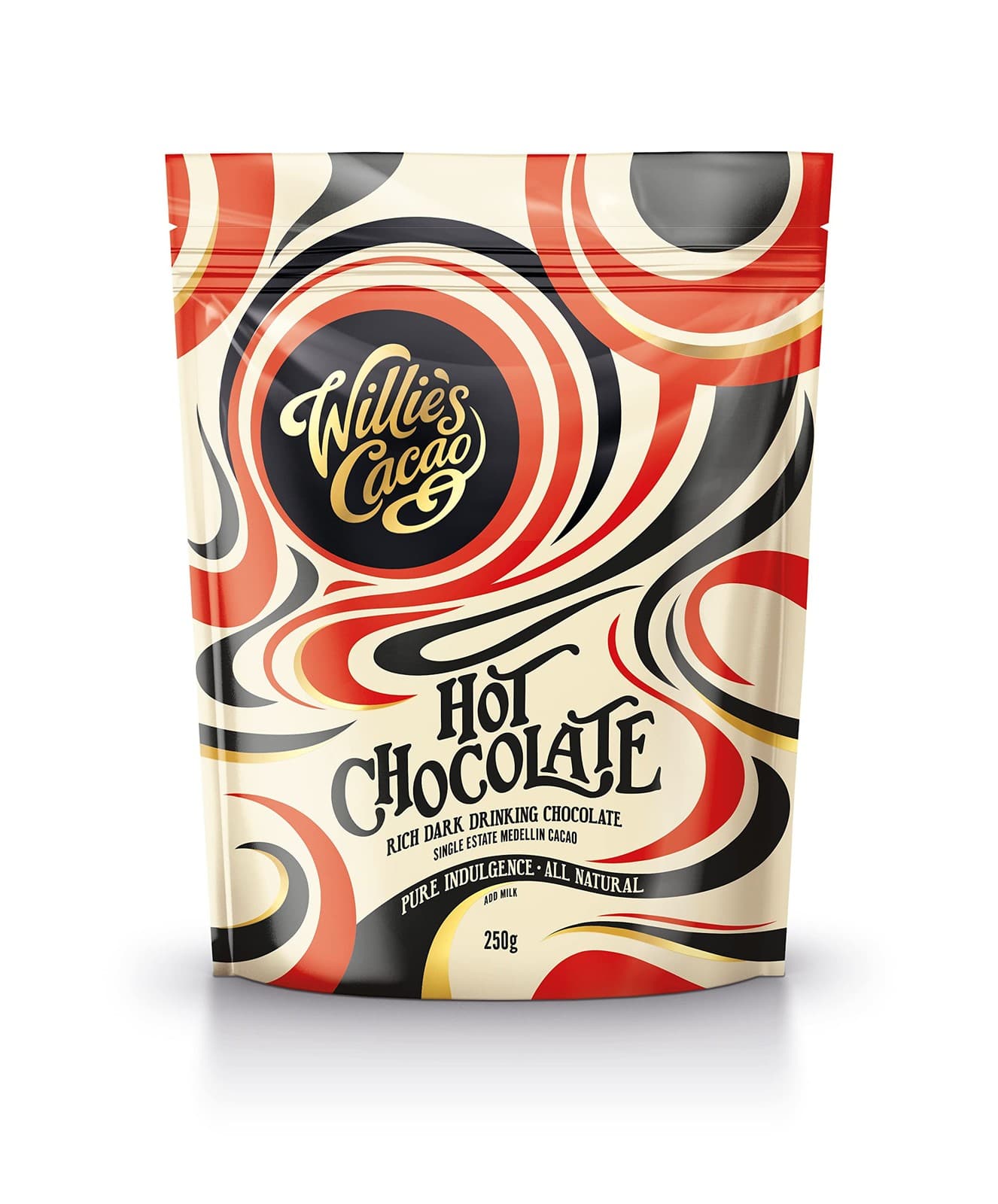 Willie's Cacao - Hot Chocolate - 52% Cacao - 250g - Rich dark drinking chocolate