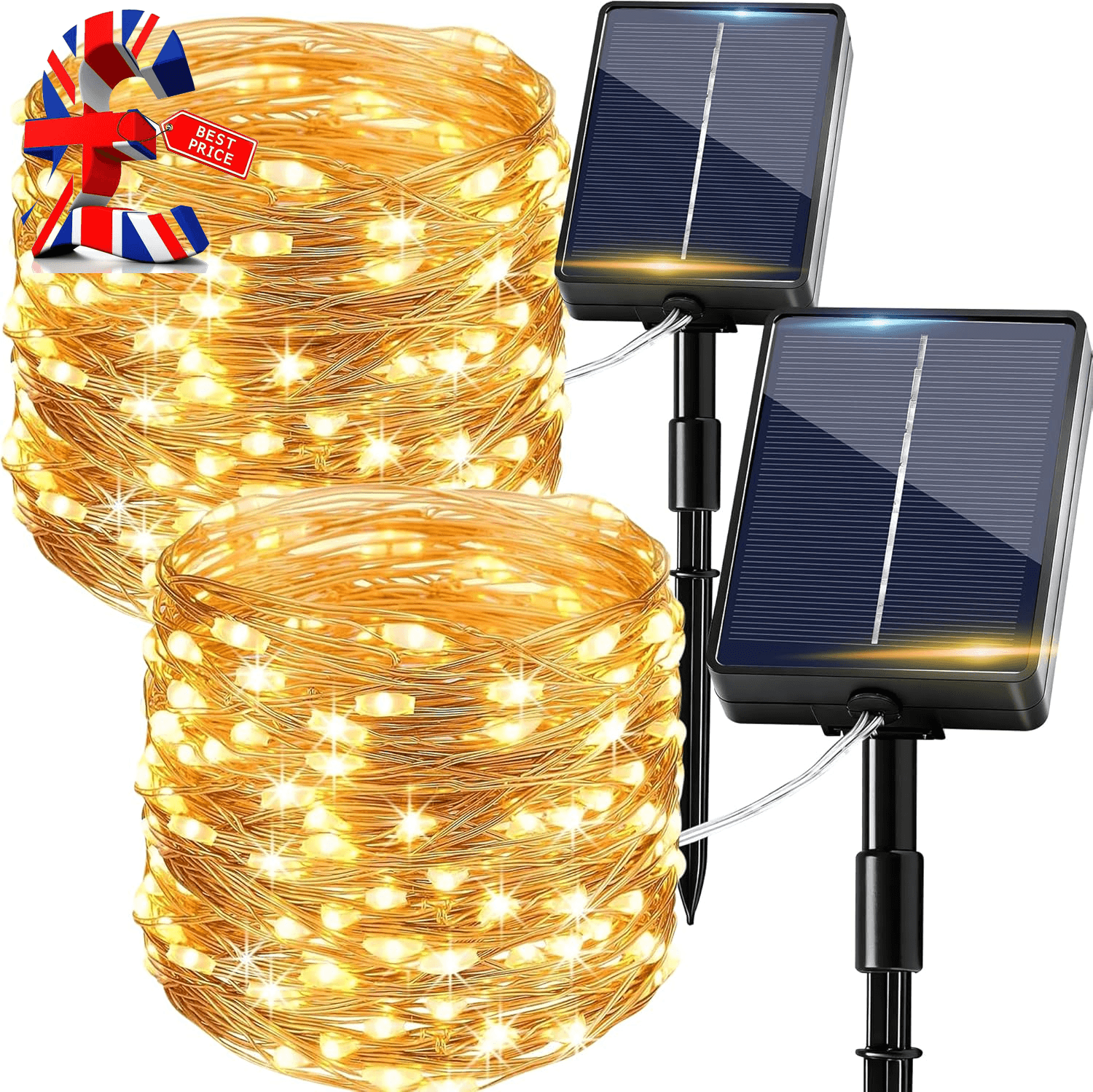 Solar String Lights Outdoor Garden| 2Pack 12M/39FT 120 LED Indoor Outdoor Fairy