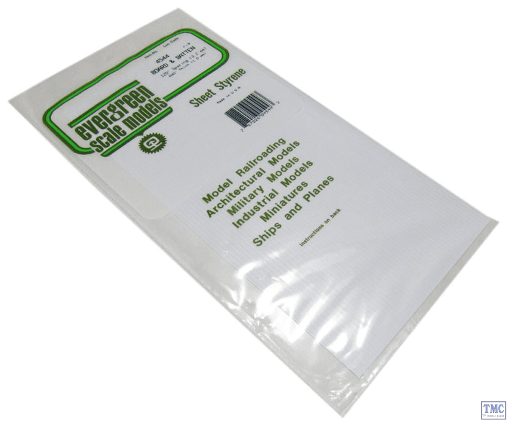 EG4544 Evergreen Plastics 12 x 6 Board and Batten sheet 3.2mm spacing