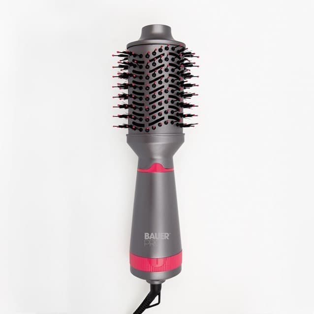 Bauer Hot Air Blow Dry Brush / 2 in 1 Hair Dryer and Styler / Medium to Long Hair