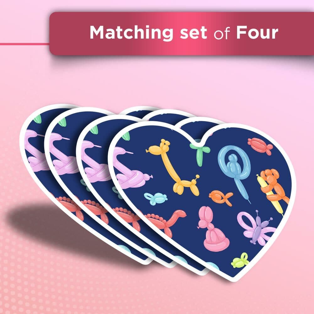 4x Heart Stickers - Balloon Animals Animals #15802 view 2