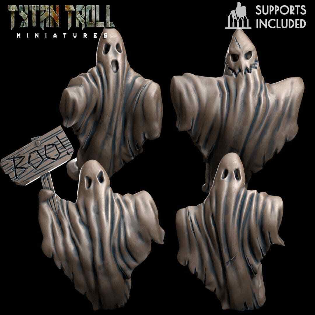 Bedsheet Ghost Pack | TytanTroll | Tabletop RPG | 28-32mm | DnD Model