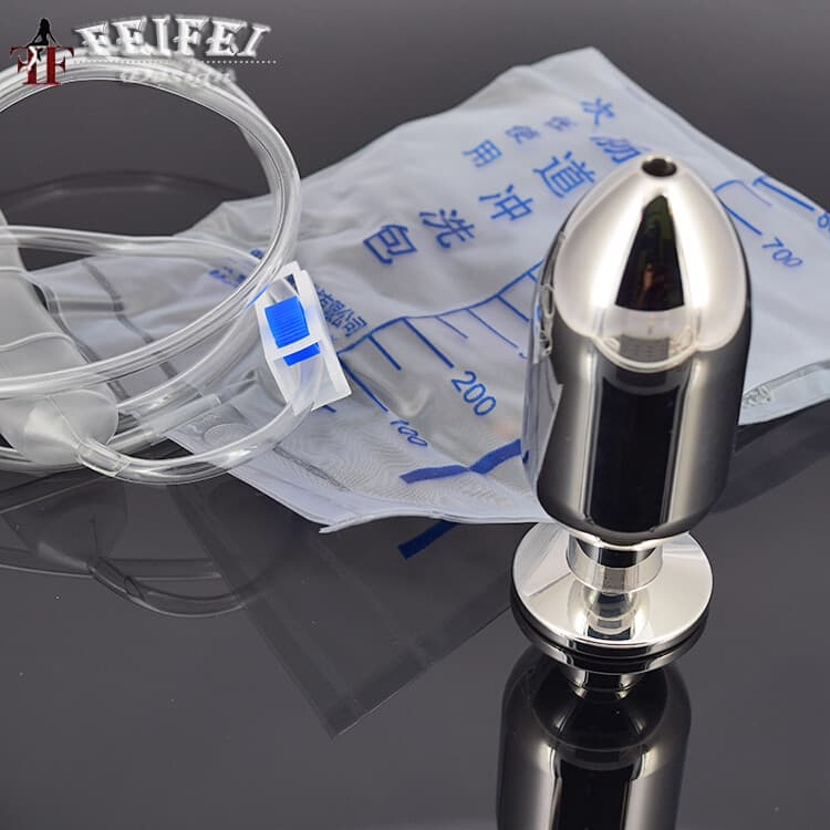 Stainless Steel Enema Douche Plug Solid steel Plug Shower Cleaning Tool