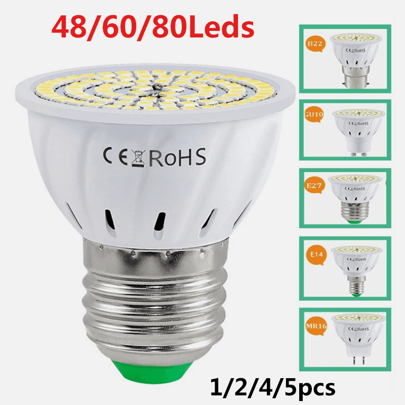 LED Plant Grow Light Bulb Greenhouse Indoor Veg Flower Plant Lamp 48/60/80Leds