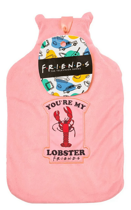 NEW OFFICIAL FRIENDS YOU'RE MY LOBSTER PINK HOT WATER BOTTLE FLUFFY 2 LITRE COSY