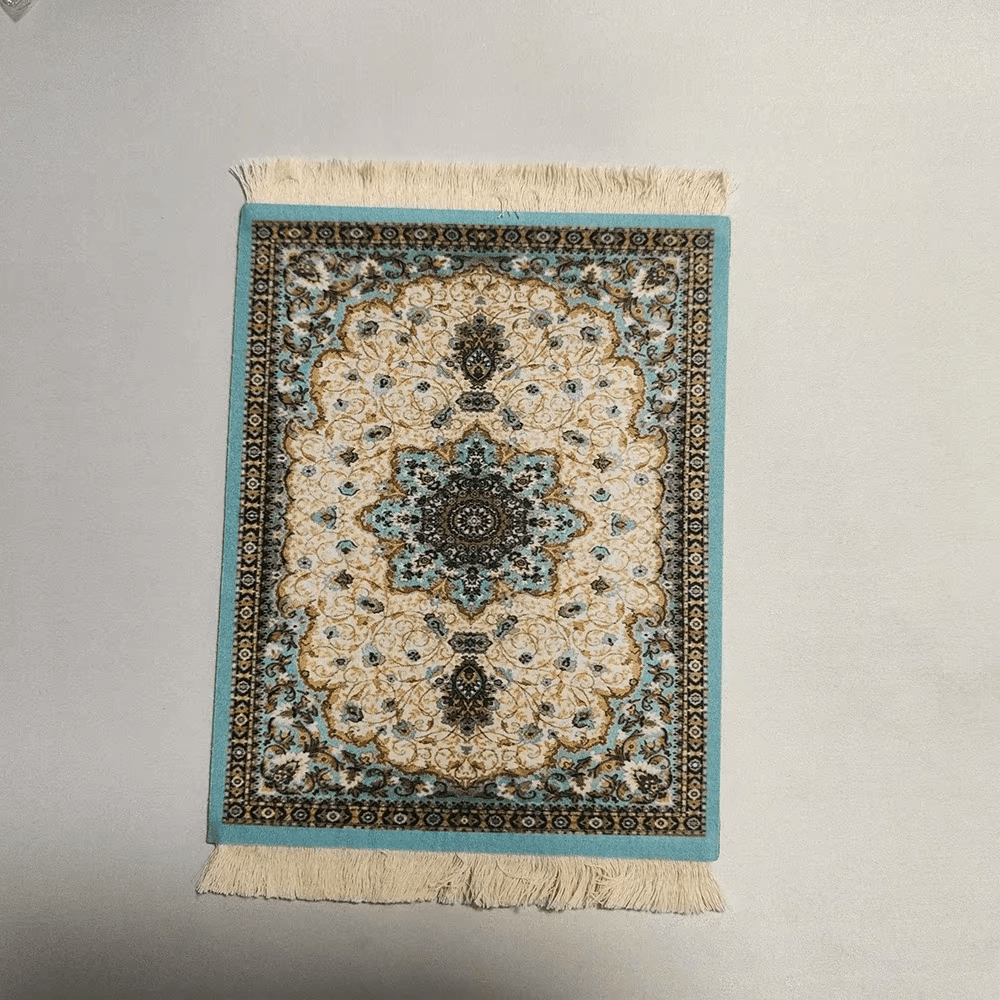 Persian Style Coaster Mouse Pad Woven Carpet Non Slip Desk Mat Retro