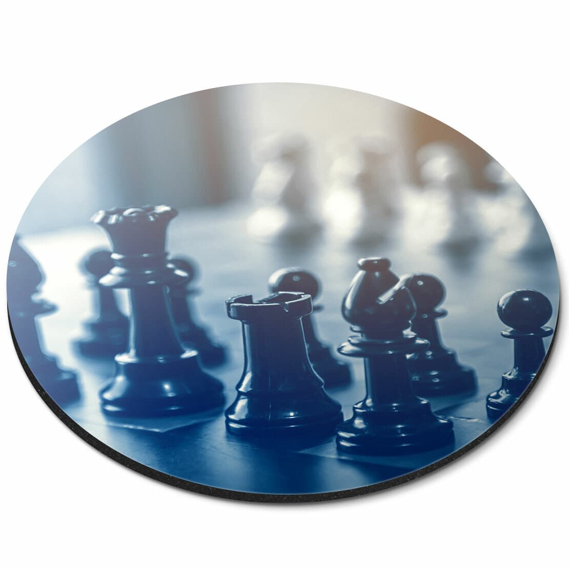 Round Mouse Mat - Chess Set Board Game Retro Office Gift #12954