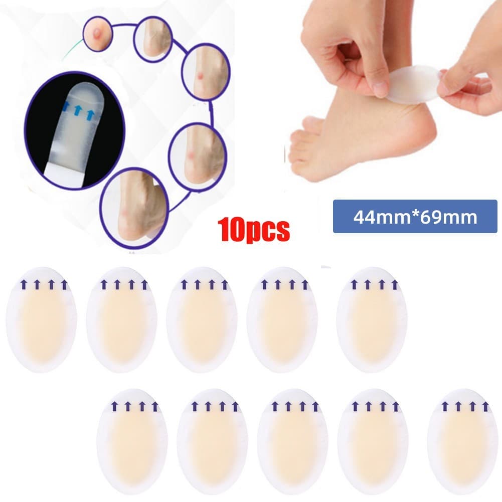 Advanced Design Hydrocolloid Blister Plasters Set of 10 for Foot Relief