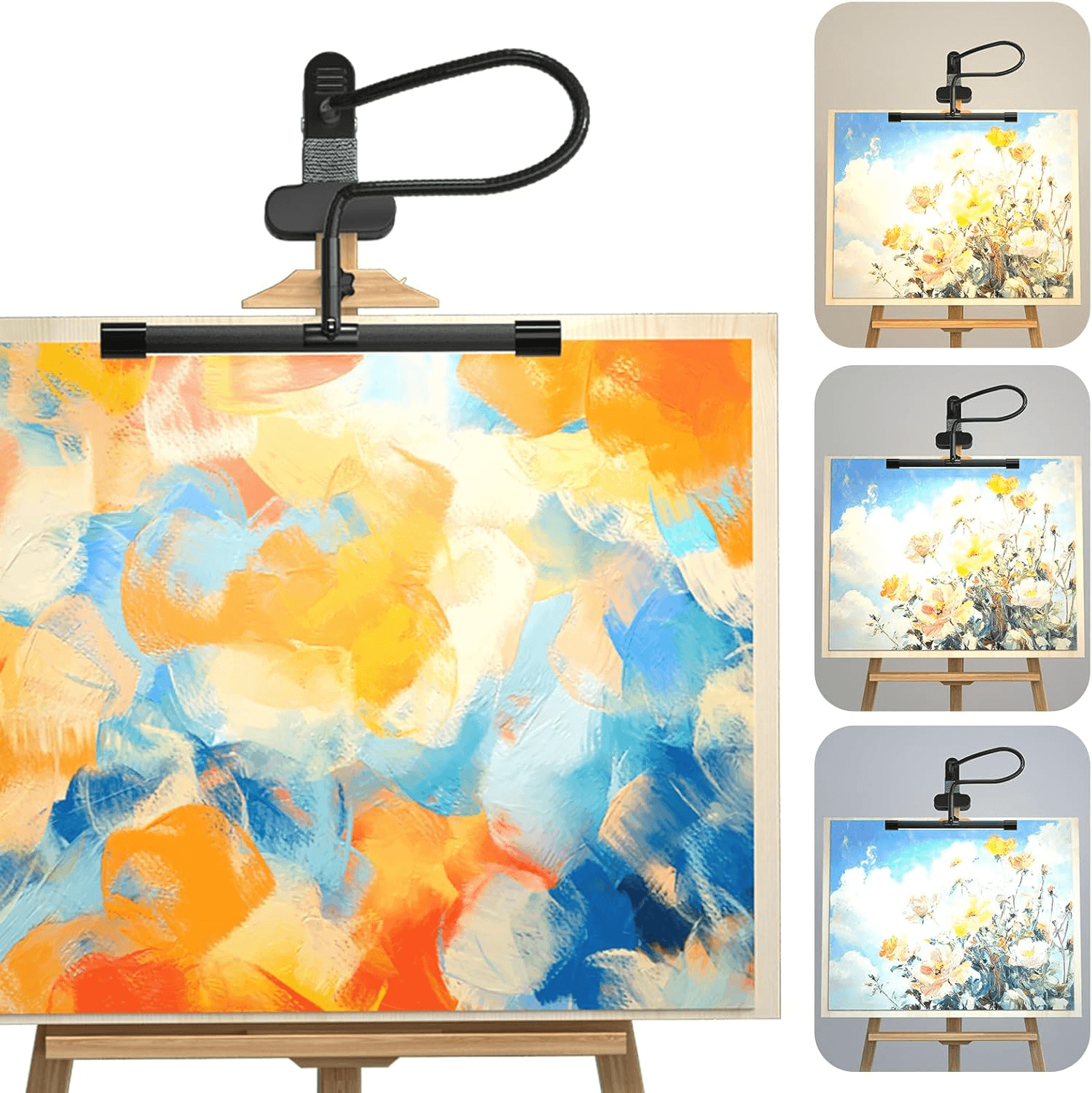 Easel Lamp for Artists| Desk Lamp Clamp 360° Gooseneck| USB Music Stand Light| 3