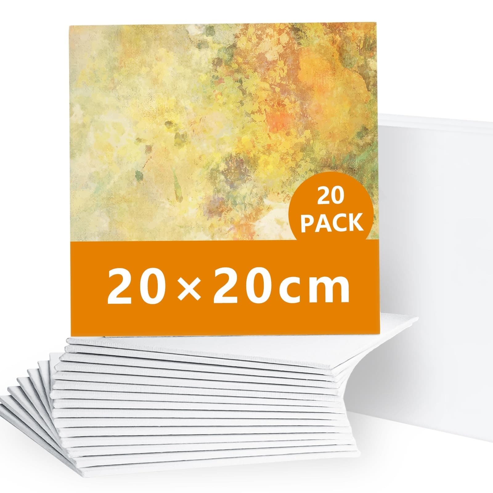 20 Packs Canvas for Painting Blank Canvas Panels Board 20 x 20 cm(8 x 8 )