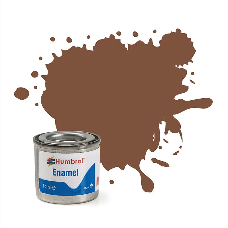 Humbrol AA6224 Enamel No 186 Brown Matt (14ml) modeling