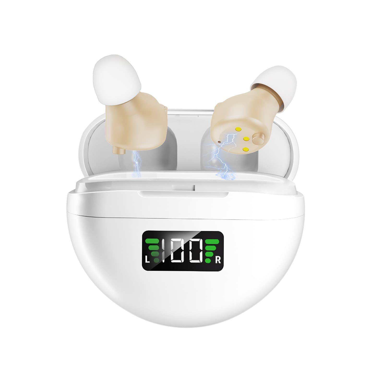 A Pair Rechargeable Digital Invisible Hearing Aids Amplifer Sound Voice