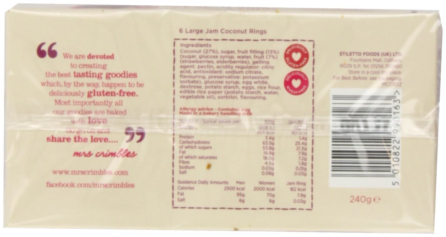 Mrs Crimbles Mrs Crimbles Gluten Free Jam Rings 240g-2 Pack view 2