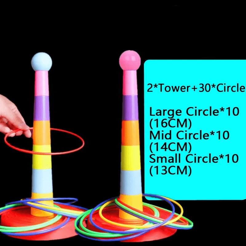 Children Throw Circle Game Ferrule Stacked Toys Fun Indoor Outdoor Parent-Child