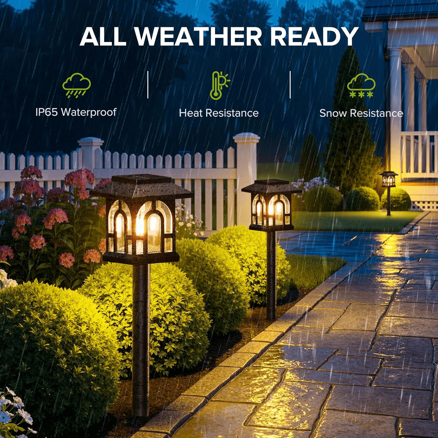 Solar Lights Outdoor Garden| 6 Pack Garden Lights Solar Powered Waterproof with view 2