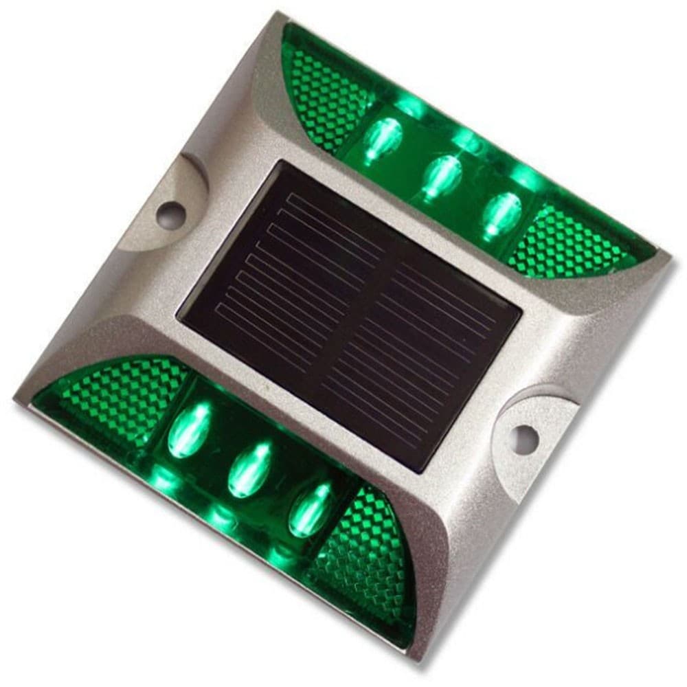 1*Aluminum Solar Cat Eye Road Stud Light Solar Traffic Road Stud Reflective Road