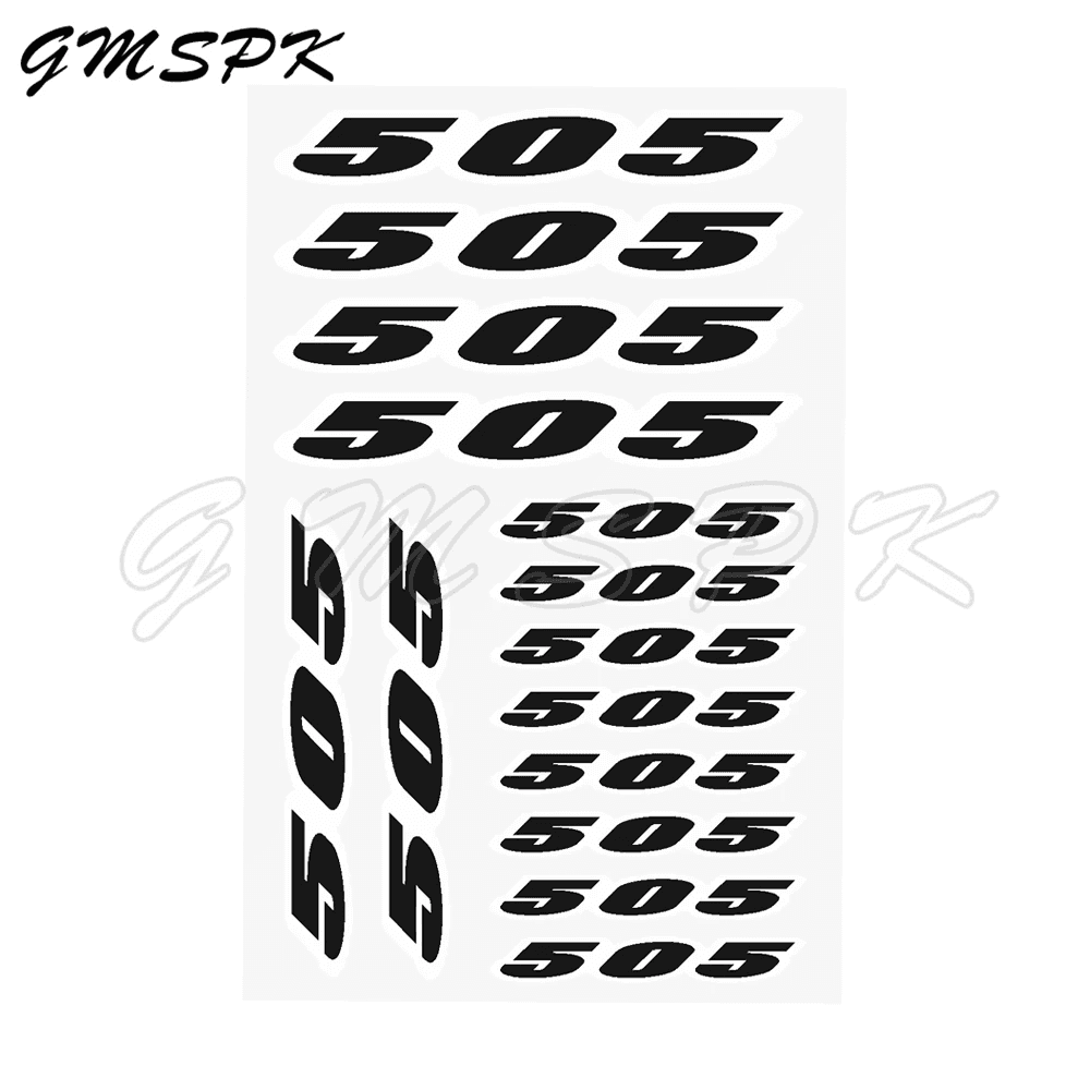 1 Set Black Arabic Number 401-700 Motorcycle Stickers Waterproof Motorbike Fuel