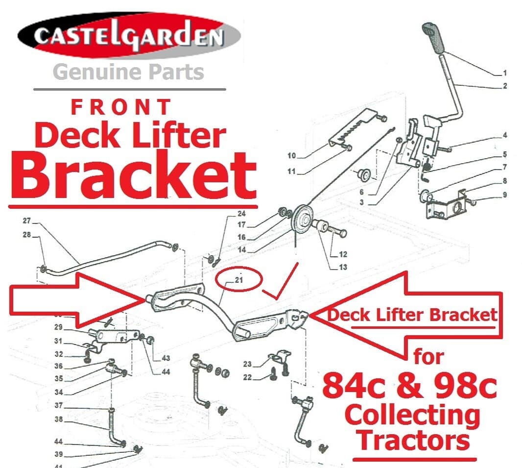 Genuine CASTELGARDEN MPX84 Hydro 84cm  (84C)- Front Lifter CRADDLE - CGDLC8498C