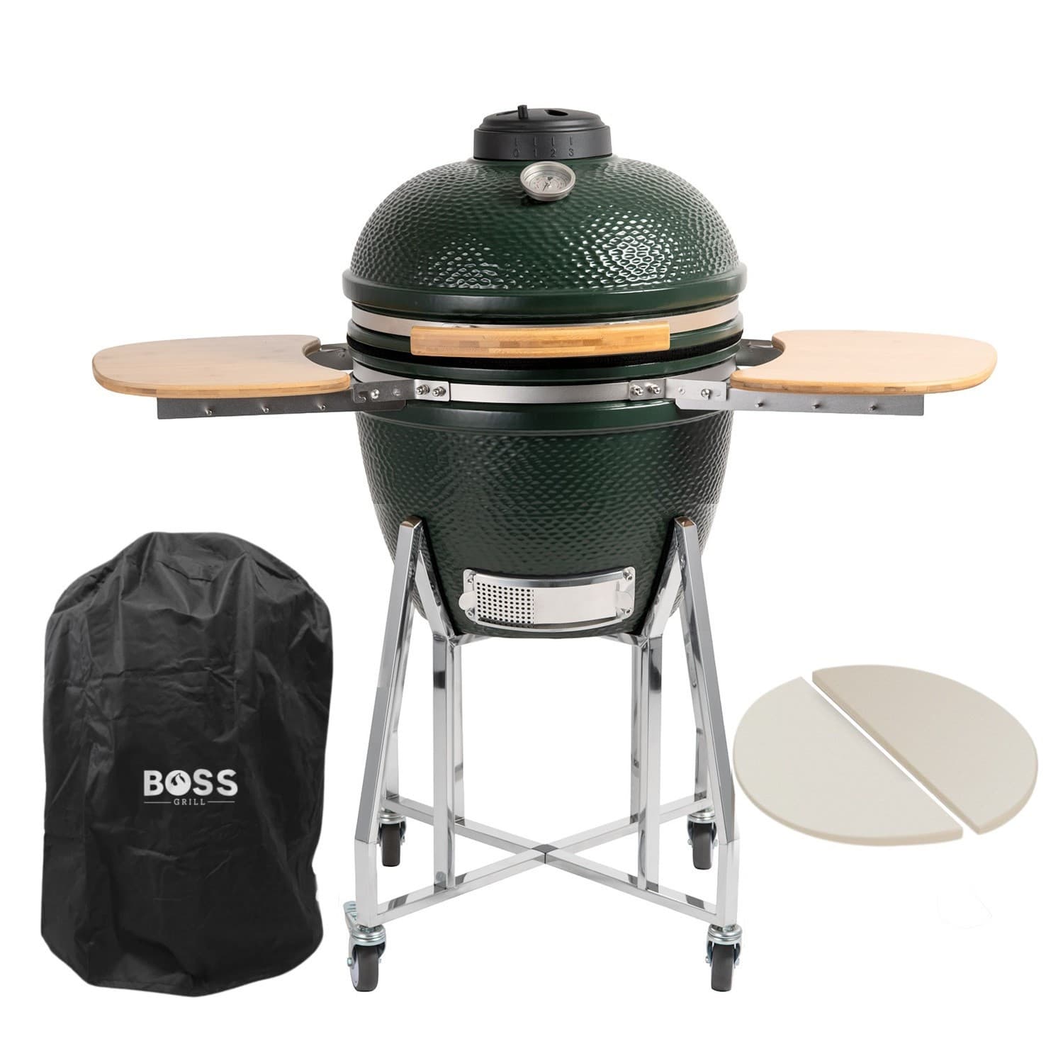 Boss Grill The Egg - 18 Inch Ceramic Kamado Style Charcoal Egg BBQ Gril EIQGREGG