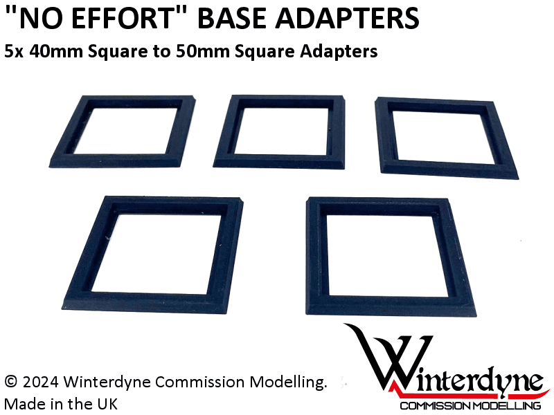 'No Effort' 40mm Square to 50mm Square Base Adapters / Converters / Extenders...