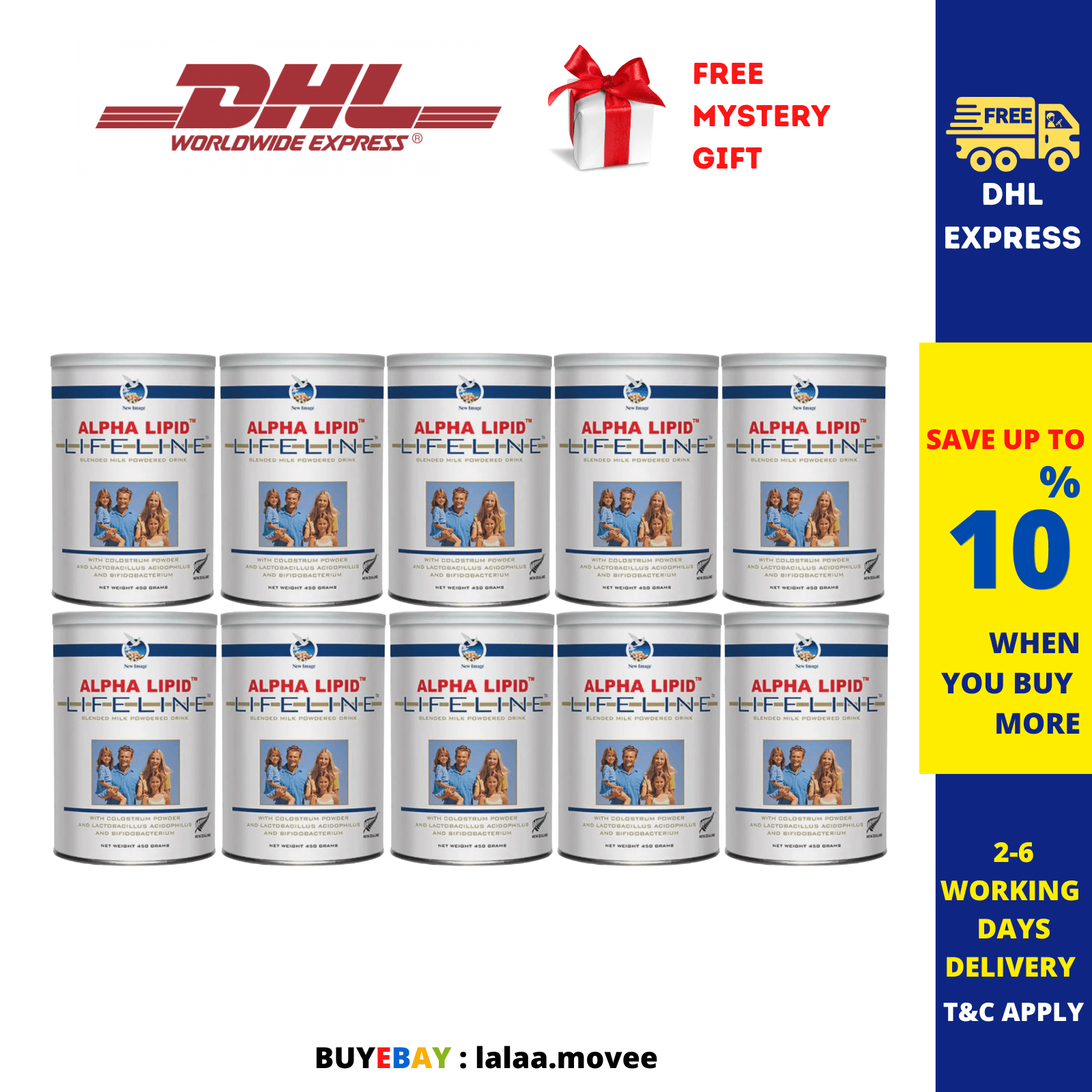 10 Cans Alpha Lipid Lifeline Blended Milk Colostrum Powder LATEST STOCKS !!