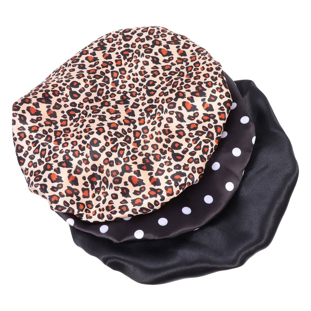 9 Pcs  Household Sleep Hats Children Shower Caps Satin Waterproof Bath Supplies