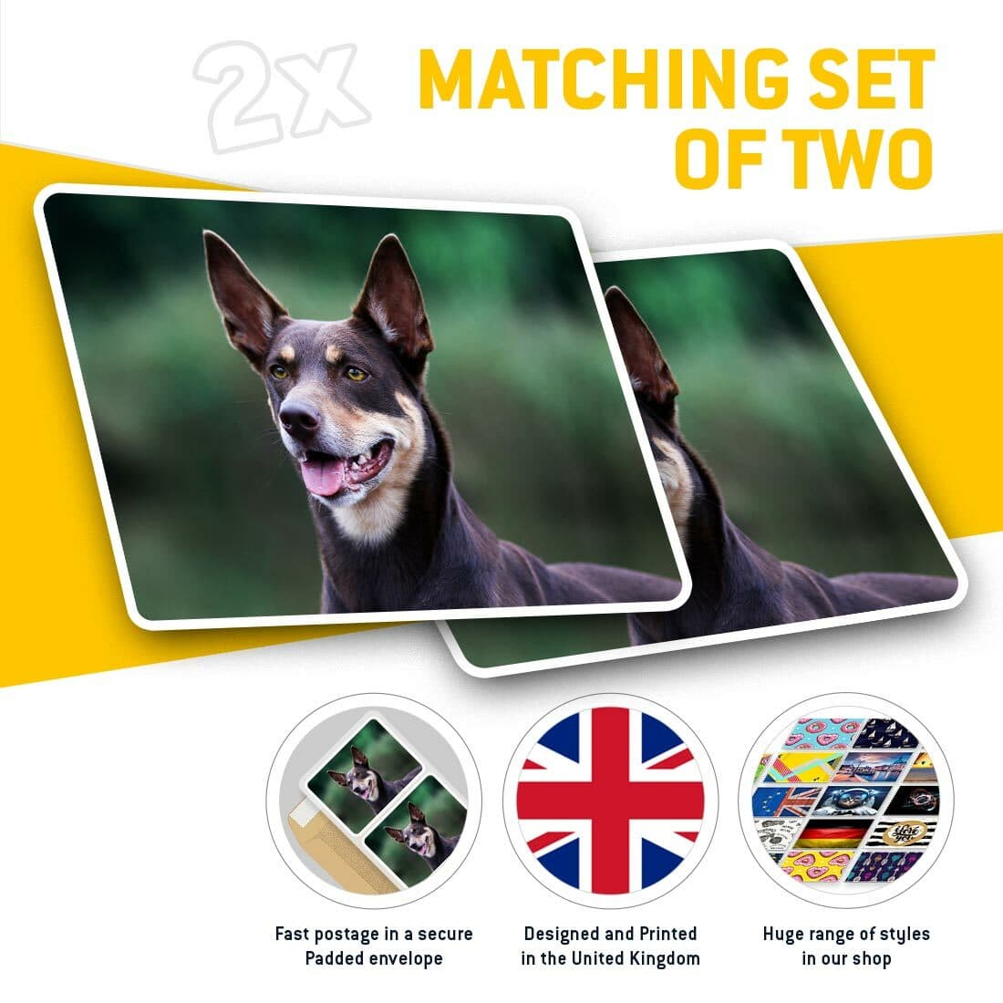2 x Rectangle Stickers 10cm - Australian Kelpie Sheep Dog Farm Dogs #44169 view 2
