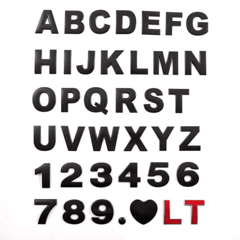 3D Metal DIY Alphabet Letters and Numbers Car Sticker Emblems for Trunk