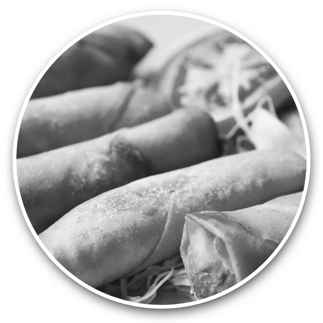 2 x Vinyl Stickers 30cm (bw) - Chinese Spring Rolls Food  #38606